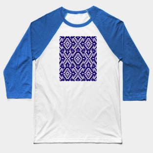 Grid Paper White Geometric Pattern Vector Art Blue Accent Baseball T-Shirt